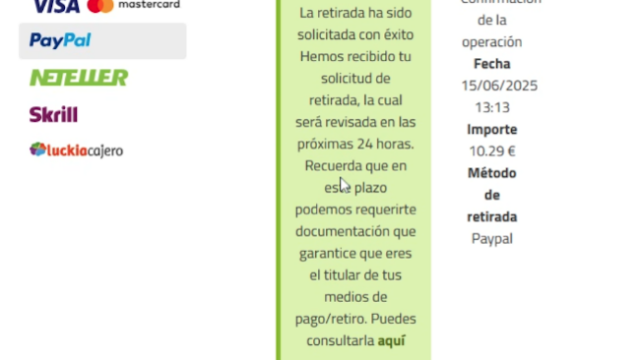 como hacer un retiro en luckia casino