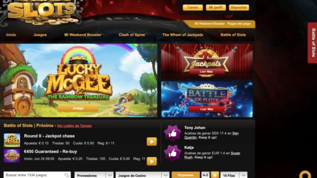 Cuadrícula de slots populares en Videoslots Casino