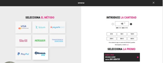 Paso 4. Indicar el importe del depósito