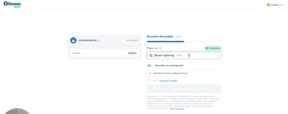 Paso 5. Elegir Bitcoin Lightning como método de pago