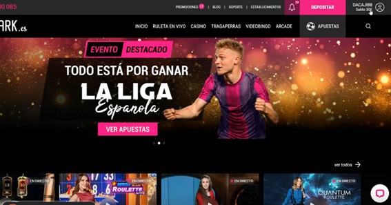 Saldo recibido en la portada de GoldenPark casino online