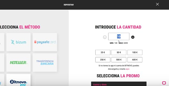 Paso 3. Indicar la cantidad a depositar