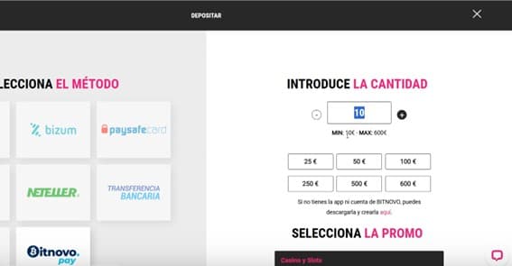Paso 3. Indicar el importe del depósito