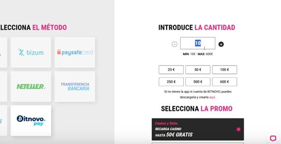 Paso 3. Indicar el importe del depósito