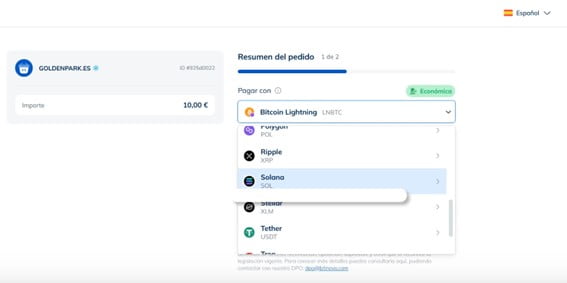 Paso 4. Elegir Solana como criptomoneda