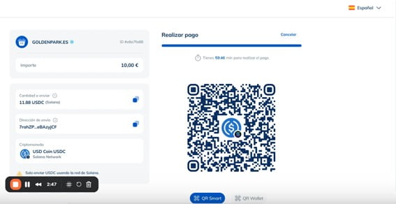 Paso 5. Escanear el código QR desde mi wallet