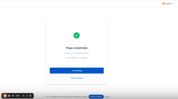 Paso 7. Saldo acreditado al instante