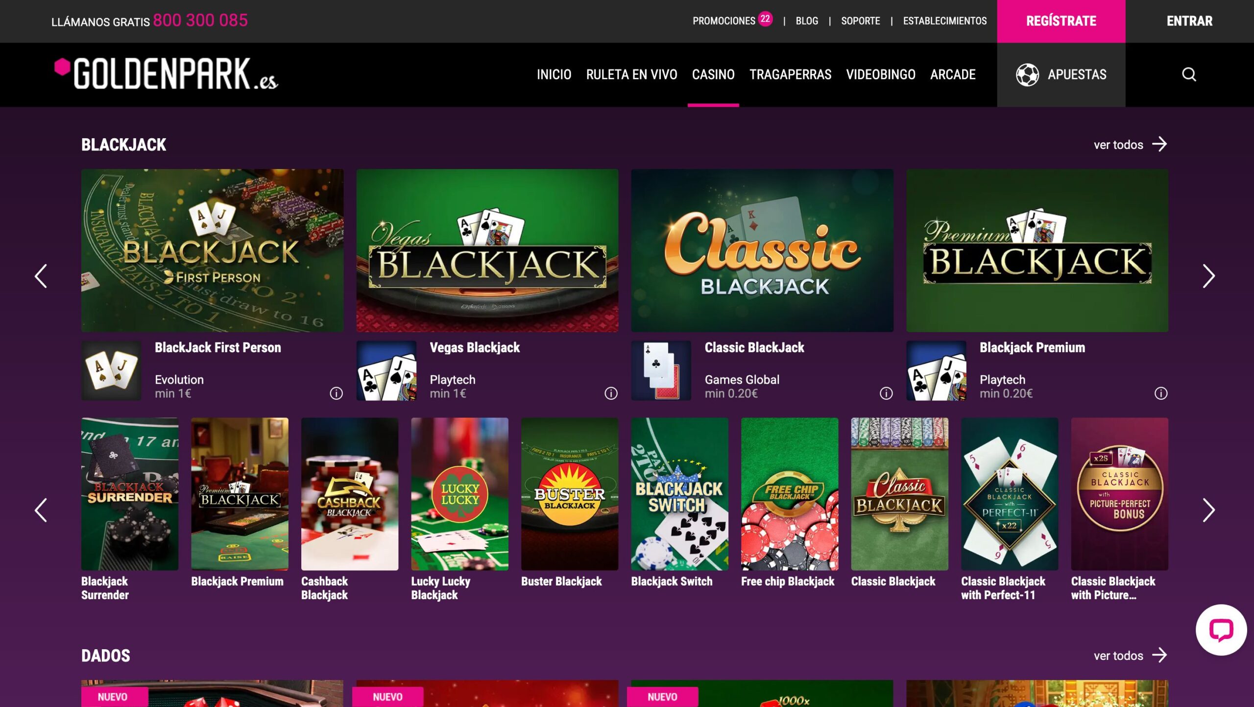 Golden Park casino blackjack