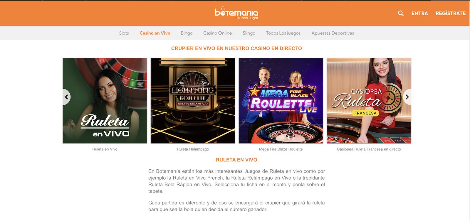 Ruleta En Vivo Na Botemania