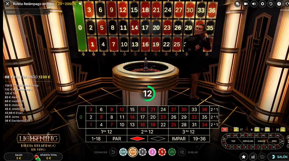 Plató en el que se desarrolla la Ruleta Relámpago en vivo de Evolution.