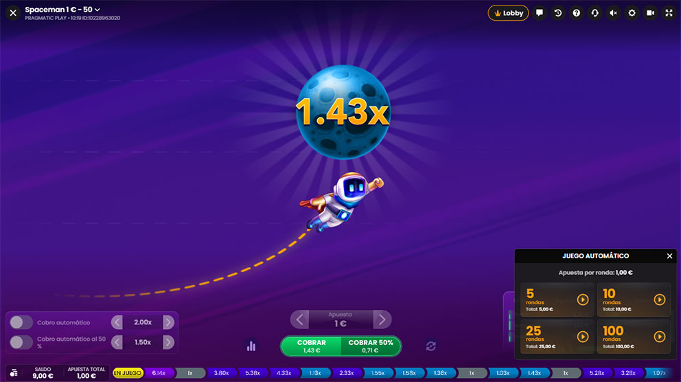 Configuracion rondas Spaceman