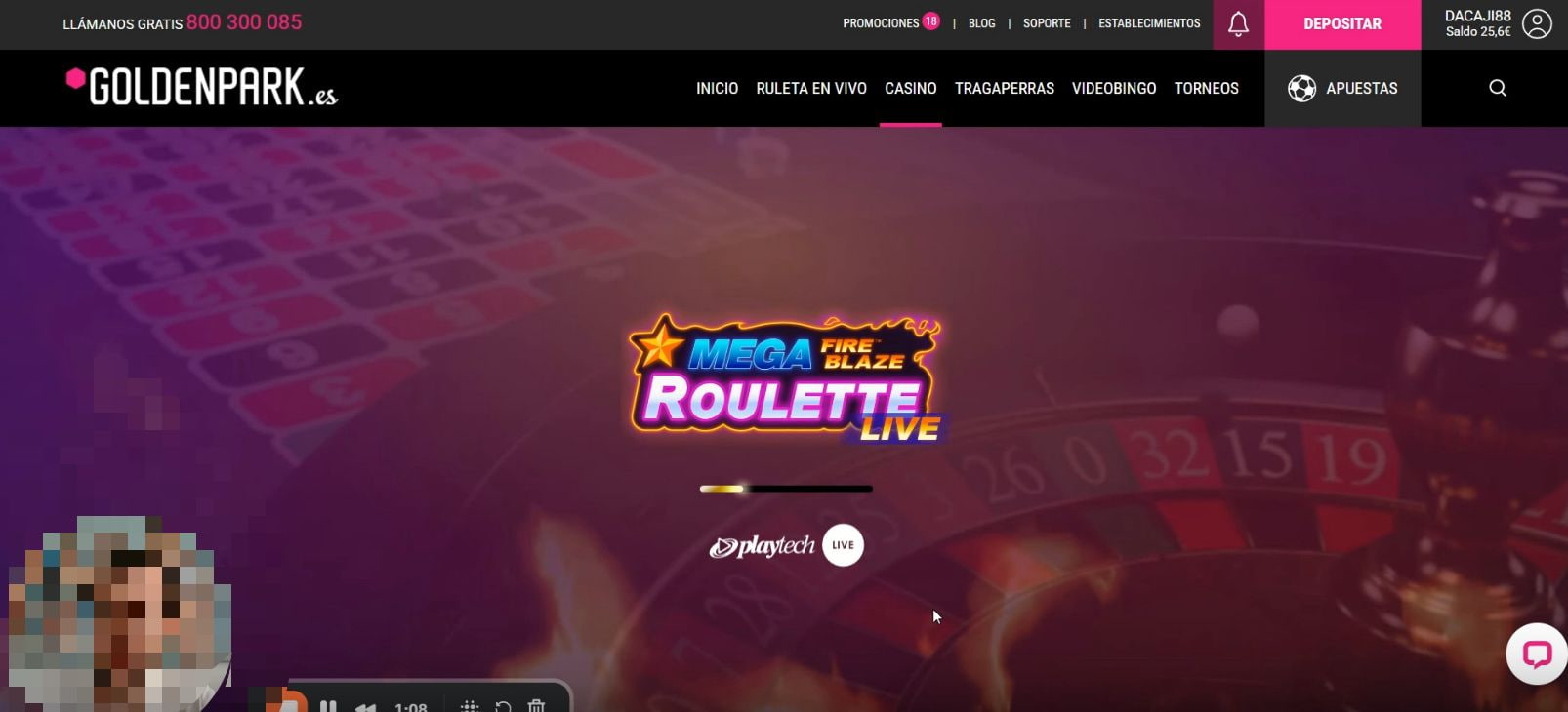 Pantallazo para entrar en Mega Fire Blaze Roulette Live