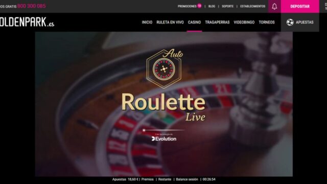 Inicio de sesión de Ruleta Automática en GoldenPark