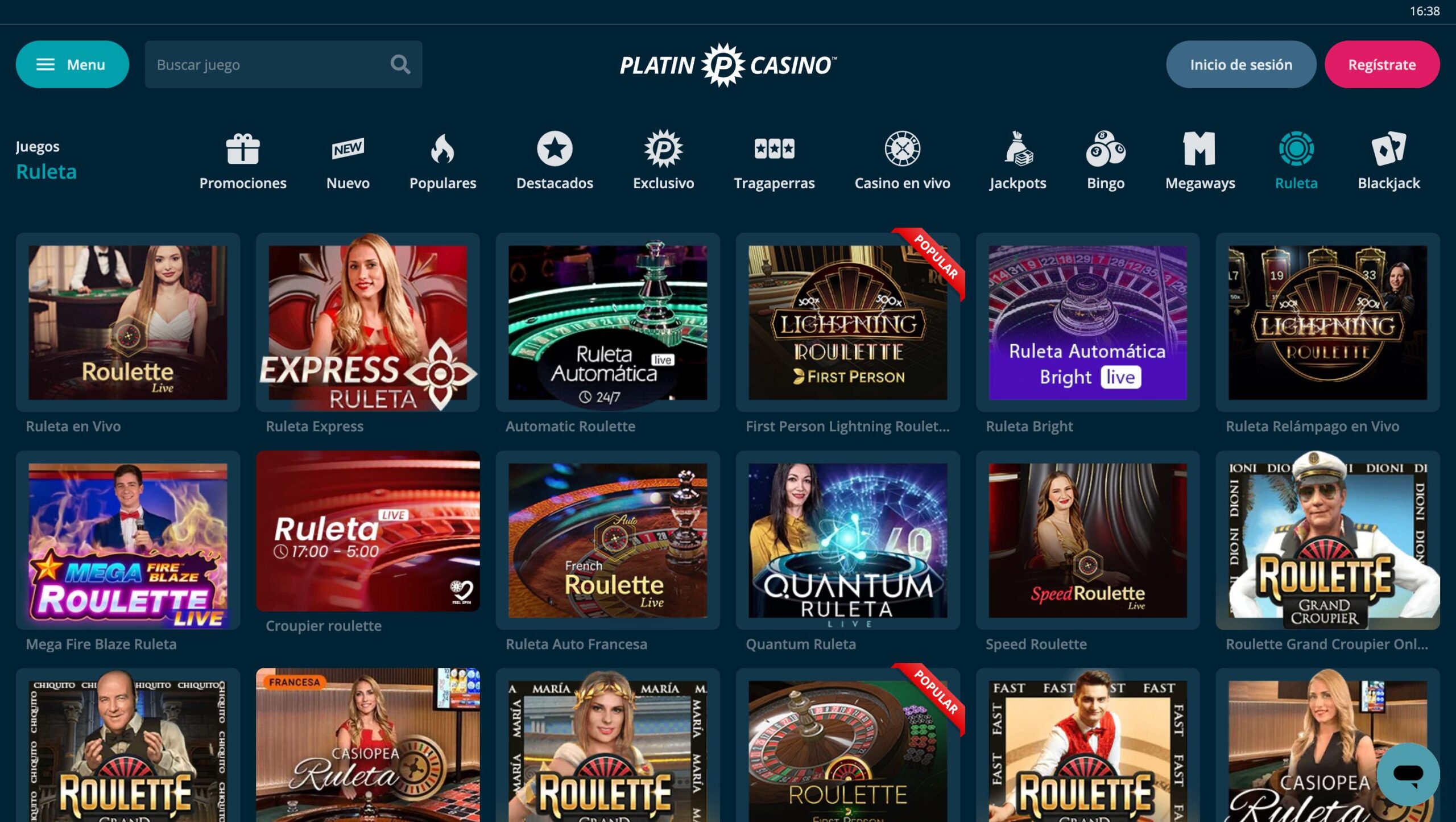 Ruleta Platin Casino