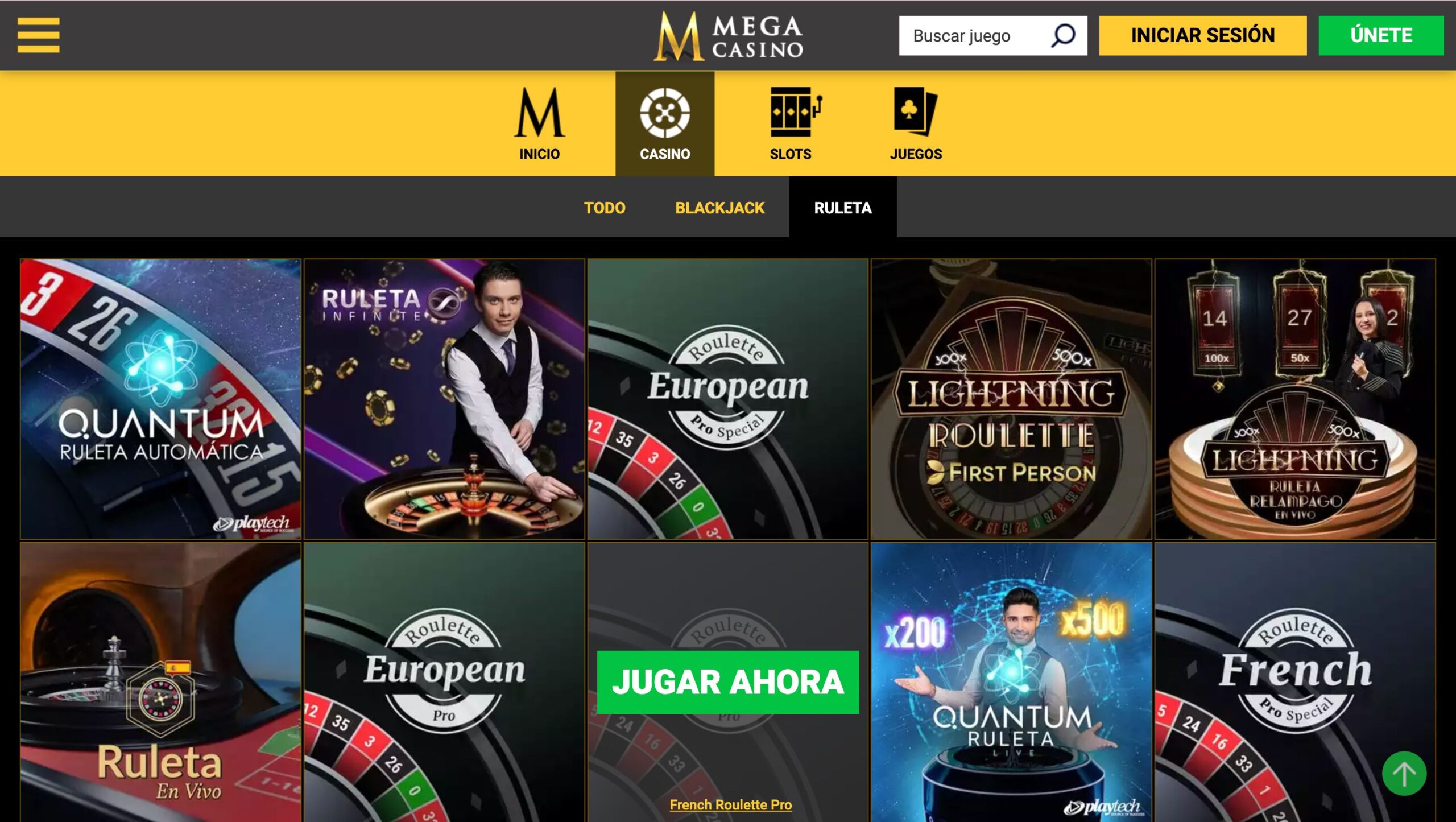 Juega a la ruleta online en Mega Casino