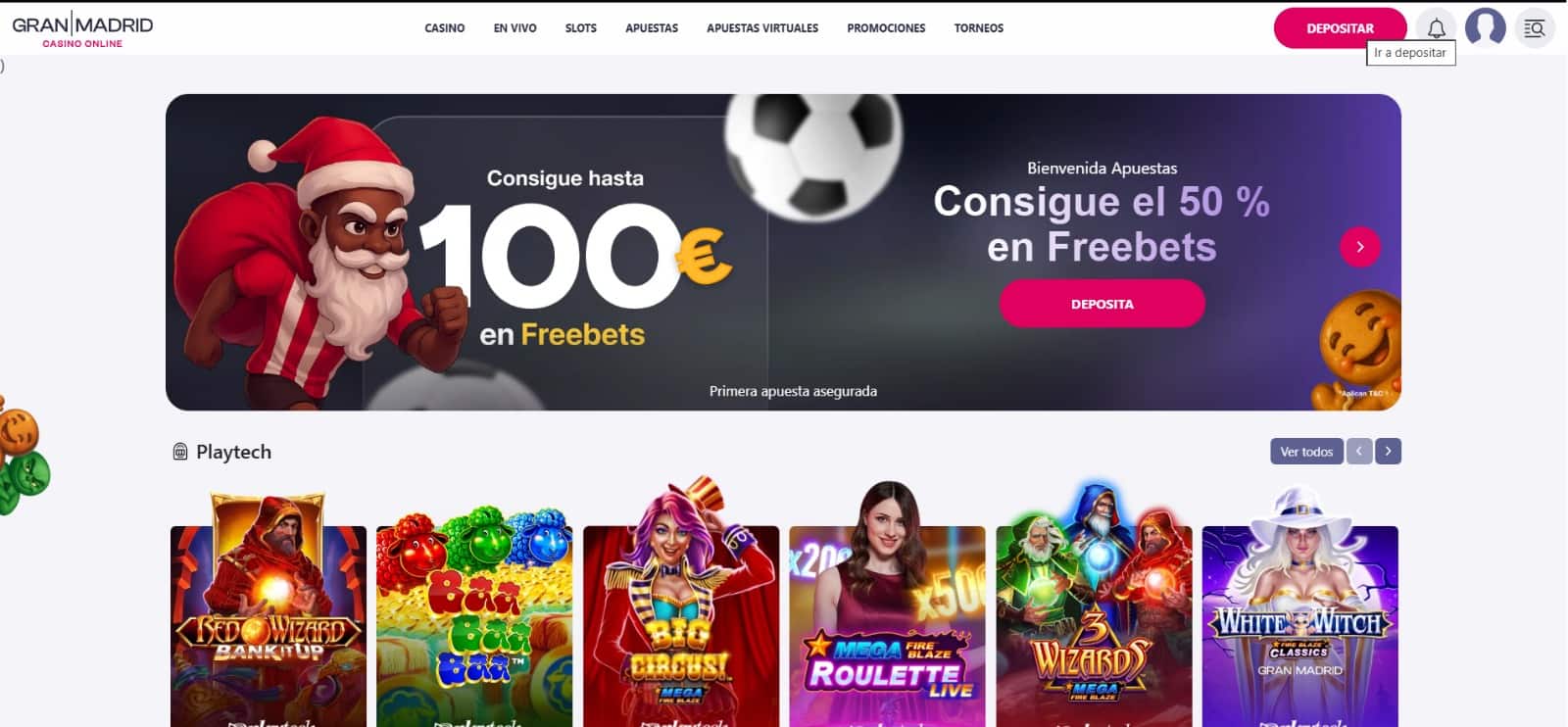 Abrir cajero para realizar depósito mínimo 5€ en Gran Casino Madrid Online