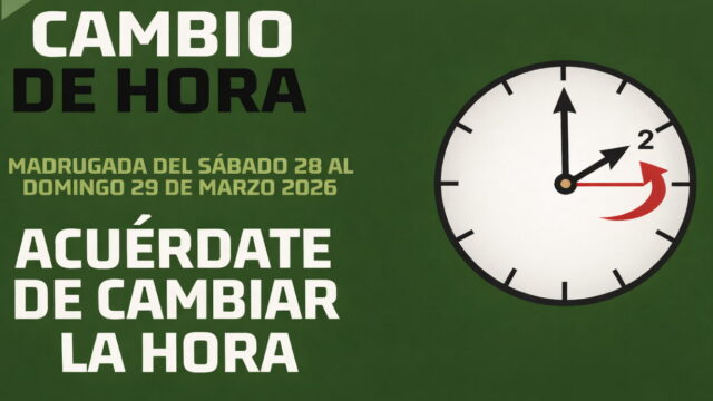 Logo cambio de horario 28 marzo 2026