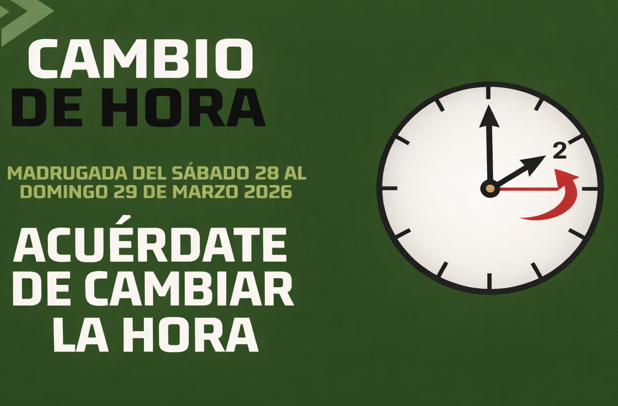 Logo cambio de horario 28 marzo 2026
