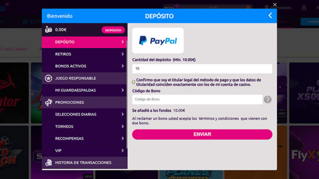 Depositar en Lucky Vegas