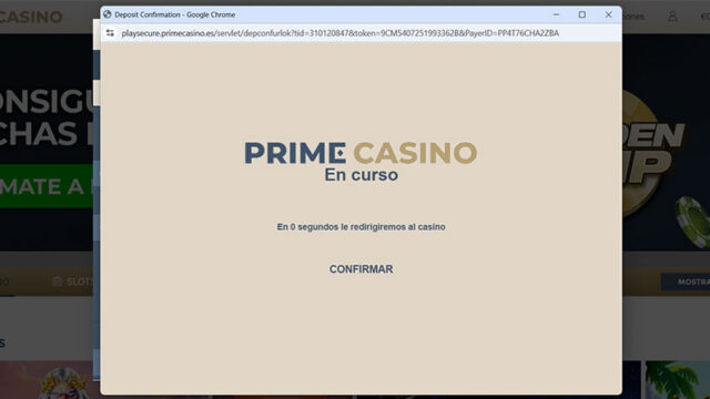 Depósitos en Prime Casino