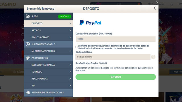 Depósito mínimo en Prime Casino
